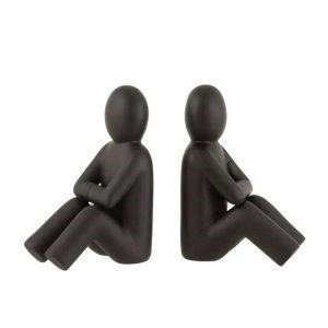 SET 2 BOOKEND P'TIT MAURICE POLY BLACK