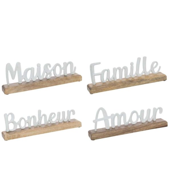 WORDS ON FOOT ALUMINIUM/WOOD WHITE ASSORTMENT OF 4