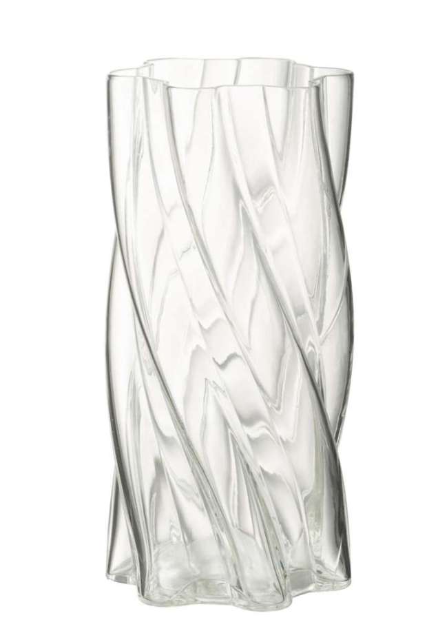 VASE SWIRLY GLASS TRANSPARENT LARGE