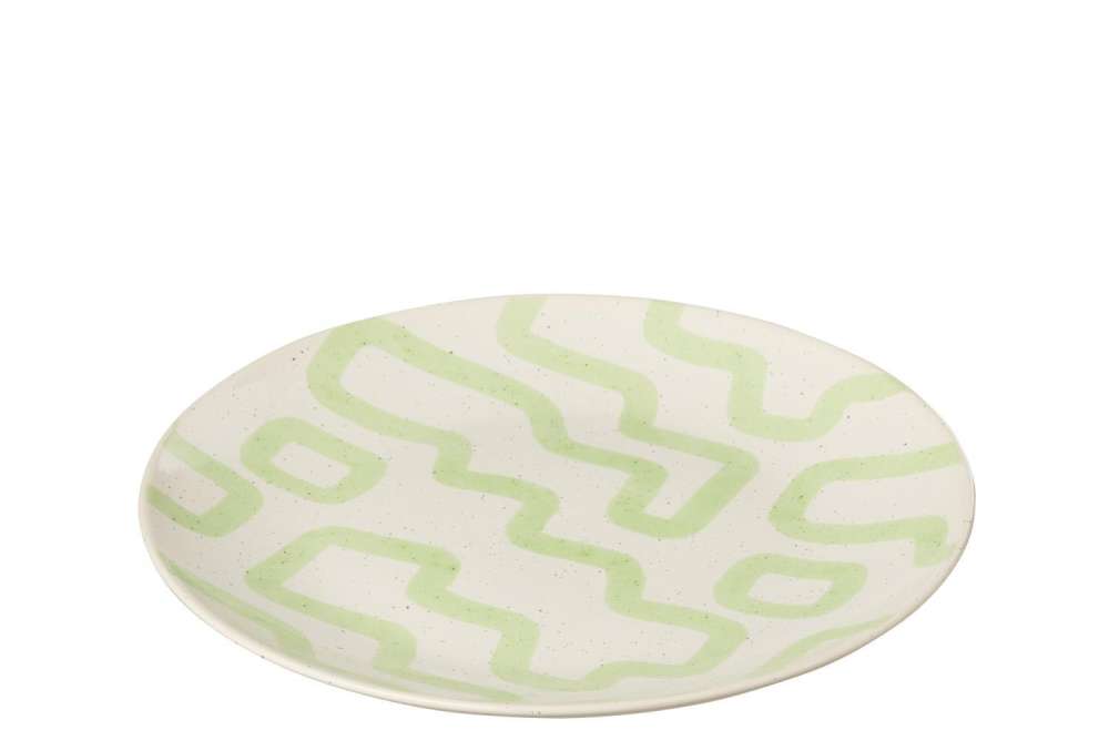 PLATE PATTERN PORCELAIN GREEN LARGE