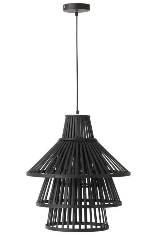 HANGING LAMP LAYERS BAMBOO BLACK LARGE