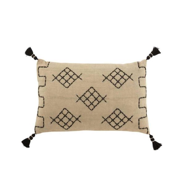 CUSHION GRAPHIC FORMS RECTANGLE COTTON GREY