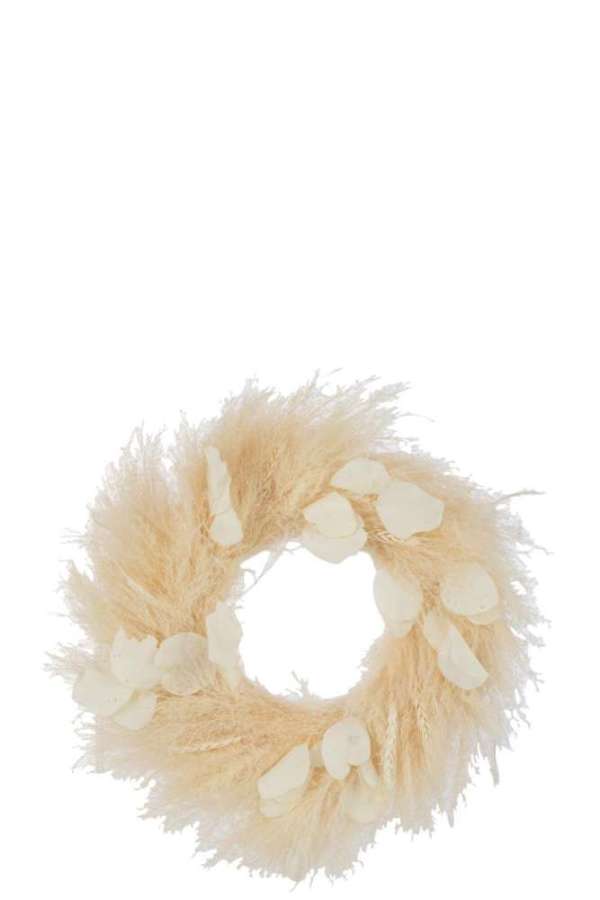 WREATH DRIED PLANTS/LEAVES NATURAL LARGE