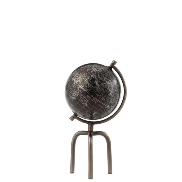 GLOBE TRIPOD IRON/PLASTIC SILVER/BLACK SMALL