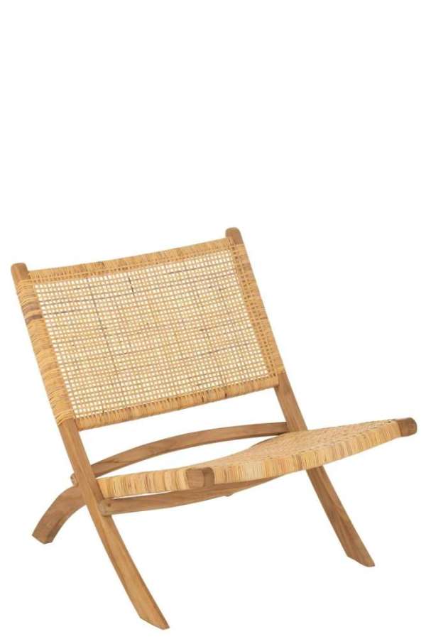 FOLDING CHAIR RATTAN/TEAK NATURAL