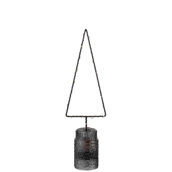 CHRISTMAS TREE+LED+BATTERY OPEN METAL BLACK MEDIUM
