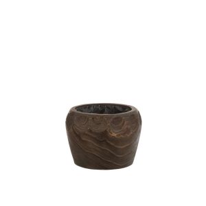 FLOWERPOT THIBOBO PAULOWNIA WOOD+PLASTIC DARK BROWN MEDIUM