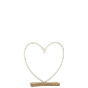 HEART ON BASE ALUMINIUM WHITE LARGE
