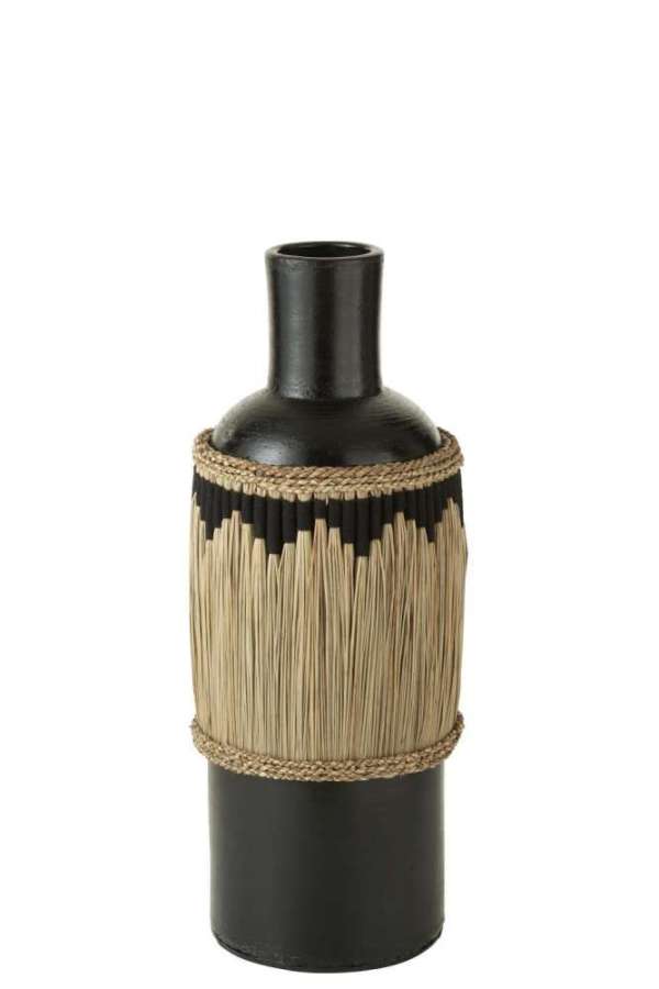 VASE PATTERN TERRACOTA/SEAGRASS BLACK/NATURAL