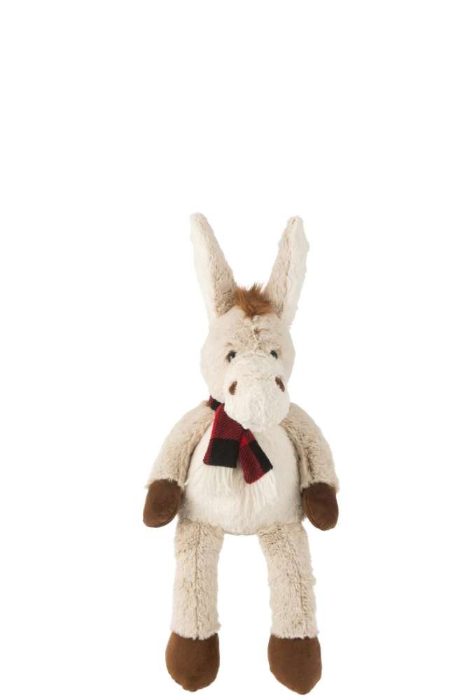 DONKEY+SCARF PLUSH POLYESTER BEIGE/BROWN SMALL