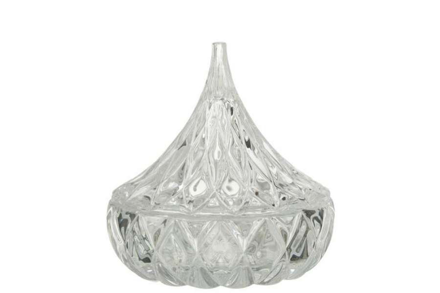 JAR POINTY CUT GLASS TRANSPARENT