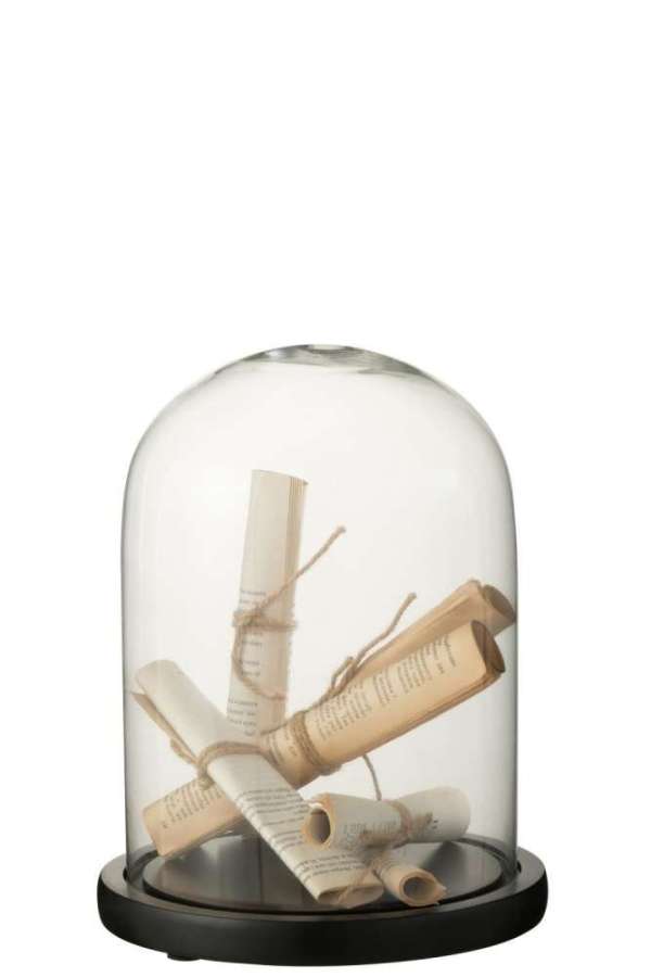 BELL JAR PAPER PARCHMENT GLASS BEIGE SMALL