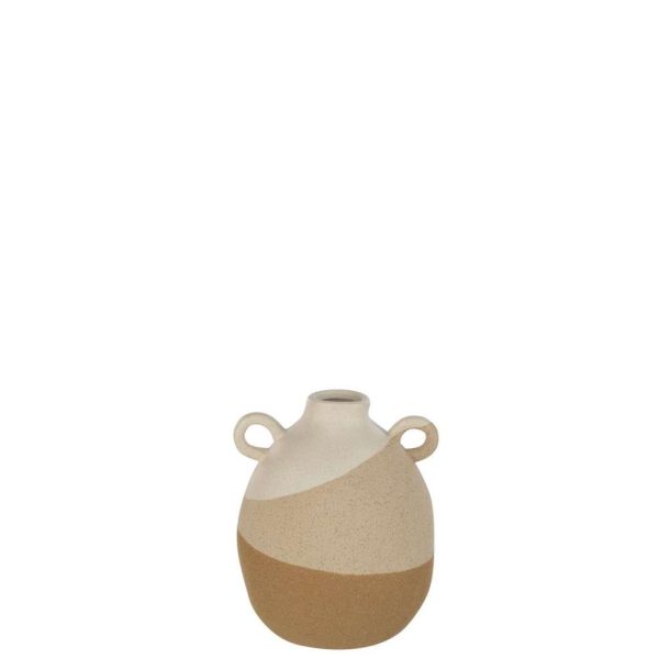 VASE EAR CERAMIC BEIGE/LIGHT BROWN SMALL