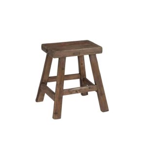 STOOL SQUARE WOOD BROWN