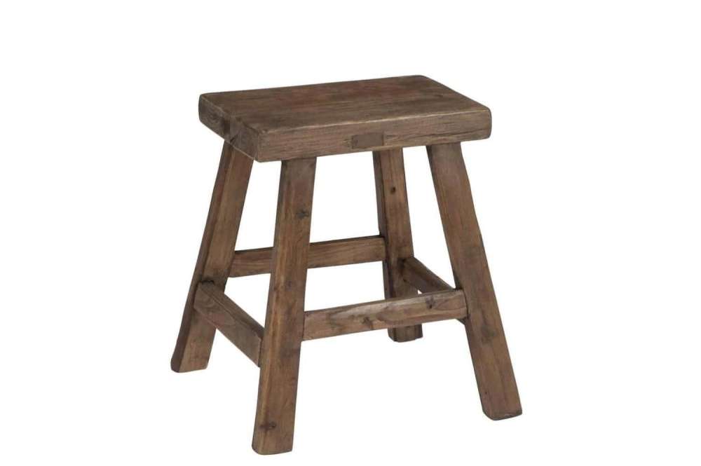 STOOL SQUARE WOOD BROWN