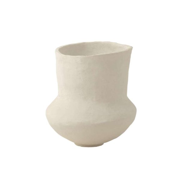POT ARCHAIC PAPER MACHE WHITE