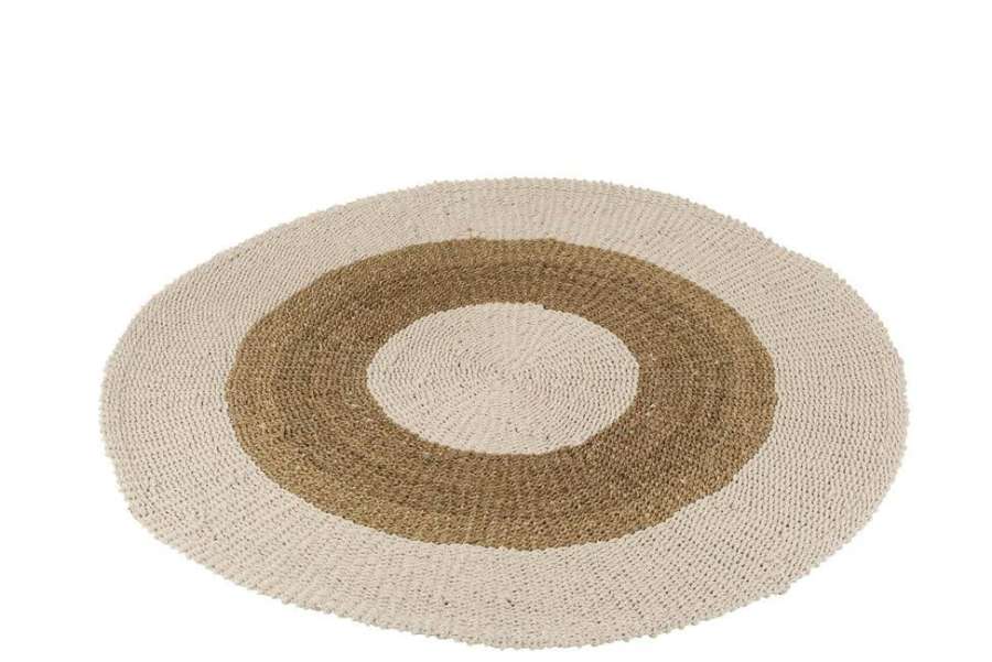 RUG ROUND SEAGRASS WHITE/NATURAL MEDIUM
