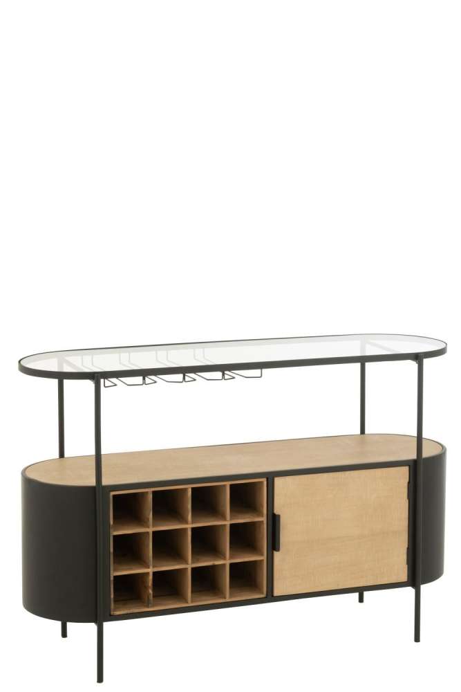 BAR CABINET BYA IRON NATURAL/BLACK
