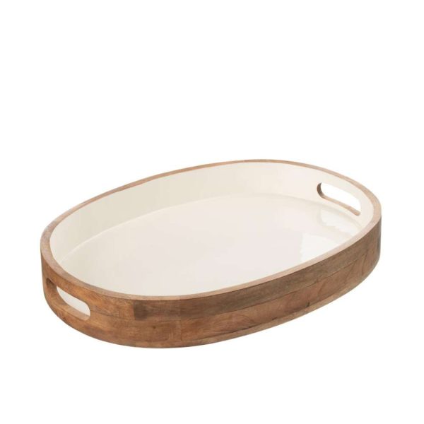 TRAYS KOS WOOD BROWN/WHITE