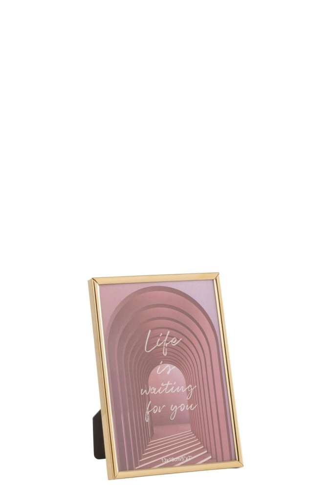 PHOTO FRAME TRACY STEEL SHINY GOLD MEDIUM