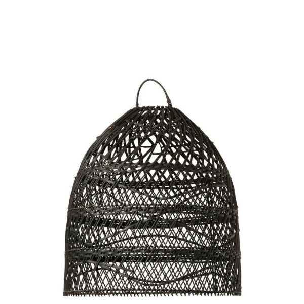 LAMP SHADE WAVES RATTAN BLACK