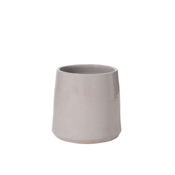 FLOWER POT ROUND CERAMIC GREY LARGE
