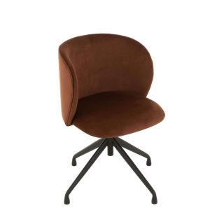 CHAIR TURN/UP/DOWN VELVET DARK BROWN