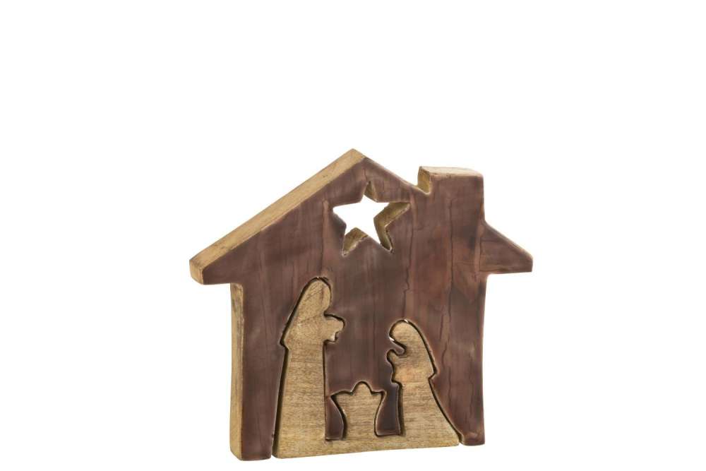 CRECHE HOUSE WOOD BROWN/NATURAL LARGE