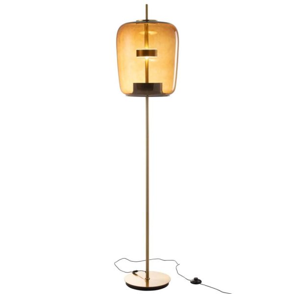 FLOOR LAMP LED GLASS BROWN