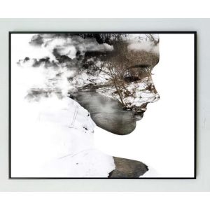 Bilde Canvas M/Ram. Dame Abst. 56X71Cm