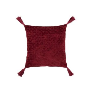 CUSHION PATTERN COTTON DARK RED