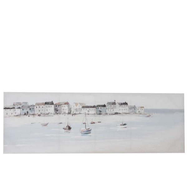 PAINTING PORT CANVAS ANTIQUE WHITE/BLUE
