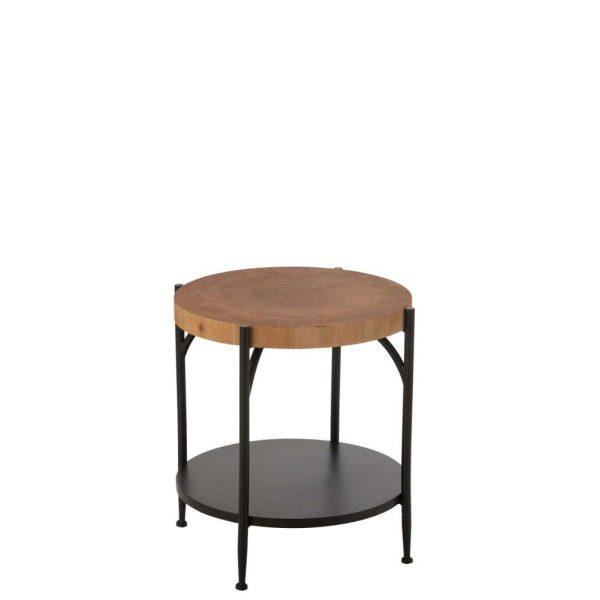 SIDE TABLE BIO MDF/IRON BLACK/NATURAL