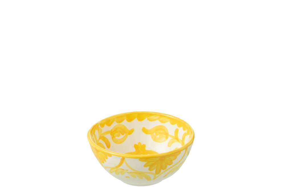 BOWL GRANADA HIGH CERAMIC WHITE/YELLOW SMALL