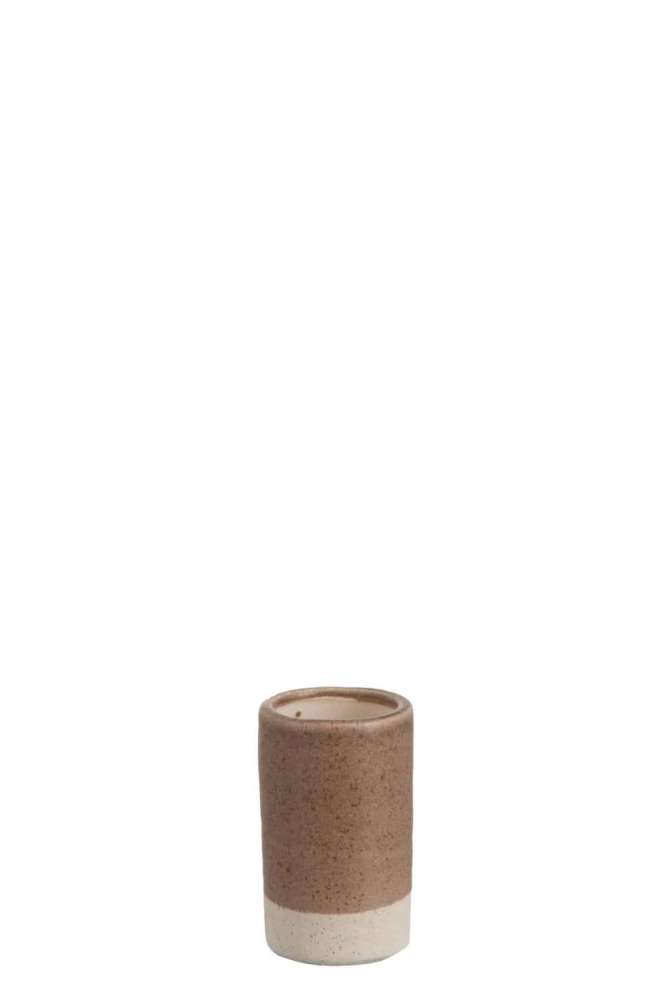 VASE BORDER CERAMIC BROWN SMALL