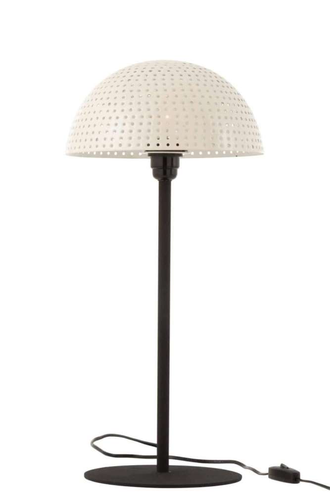 TABLE LAMP MUSHROOM DOTS METAL SHINING WHITE/BLACK LARGE