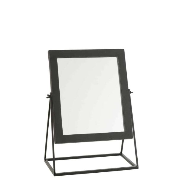 MIRROR SQUARE ON FOOT METAL BLACK