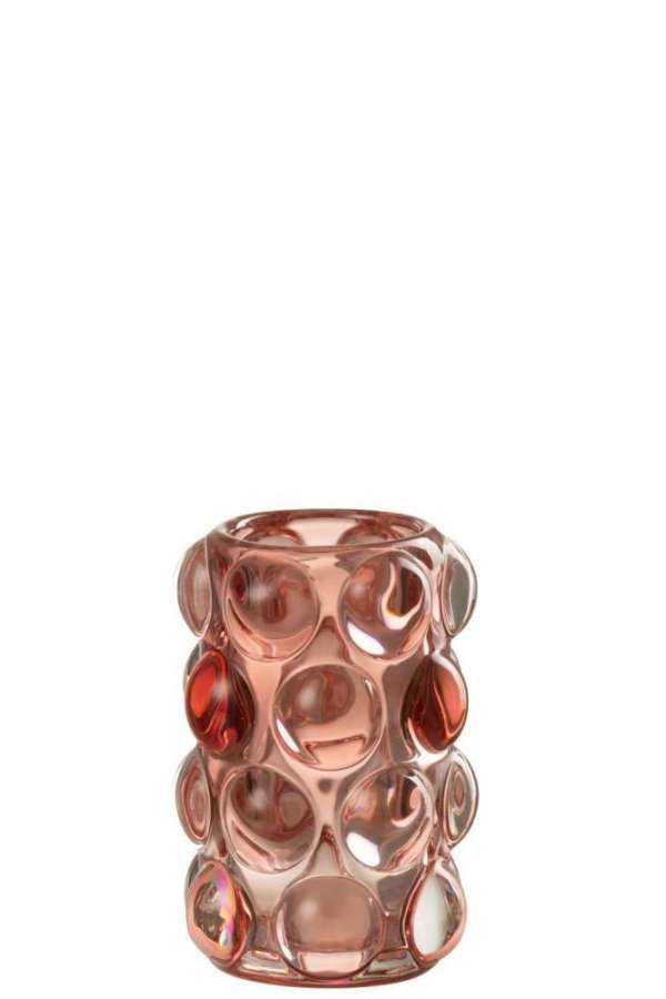 TEALIGHT HOLDER BOLLIE GLASS RED