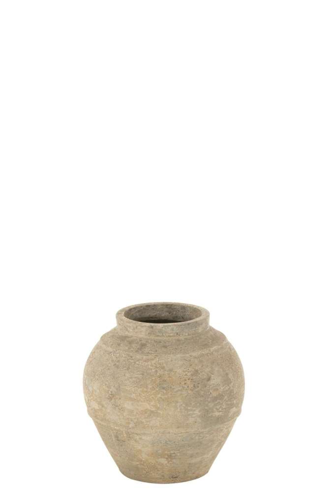 FLOWERPOT ANTIQUE CEMENT BEIGE SMALL
