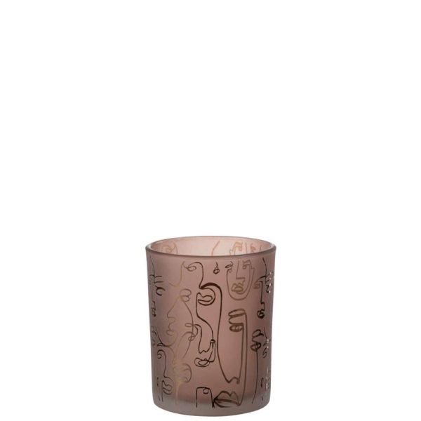 HURRICANE HAPPY FACES GLASS  TERRACOTTA MEDIUM