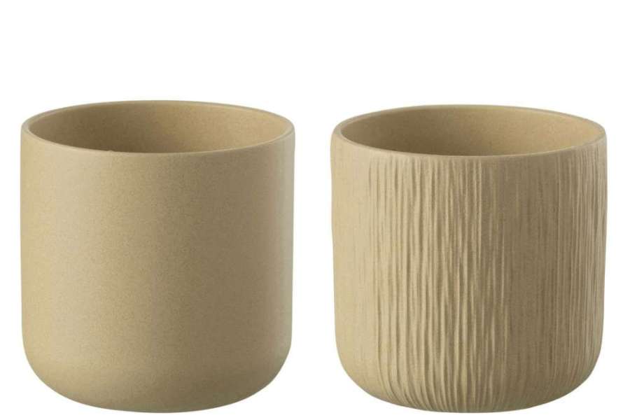 FLOWERPOT GEN CERAMIC BEIGE XXL ASSORTMENT OF 2