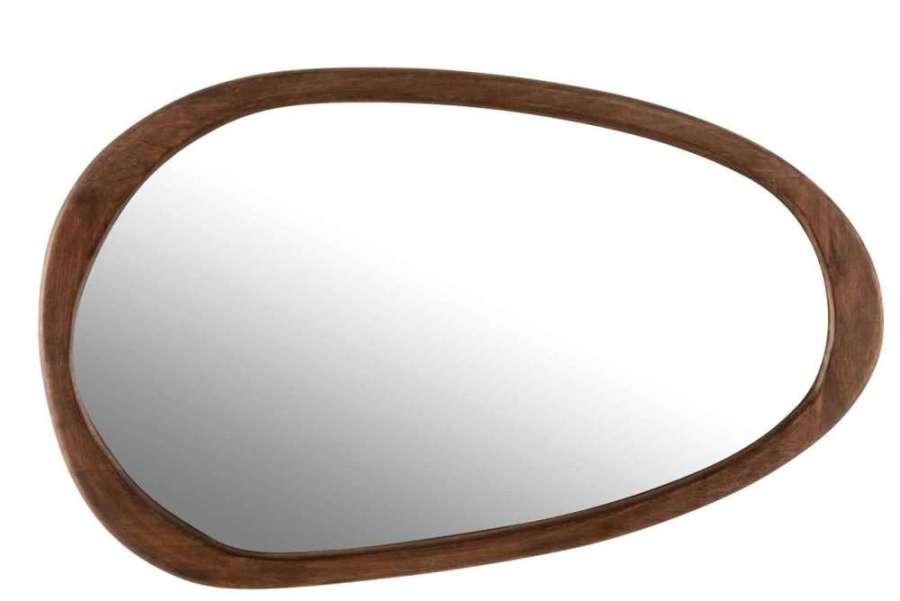 MIRROR IRREGULAR MANGO WOOD DARK BROWN LARGE