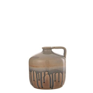 JUG HANDLE CERAMIC BEIGE/GREY SMALL
