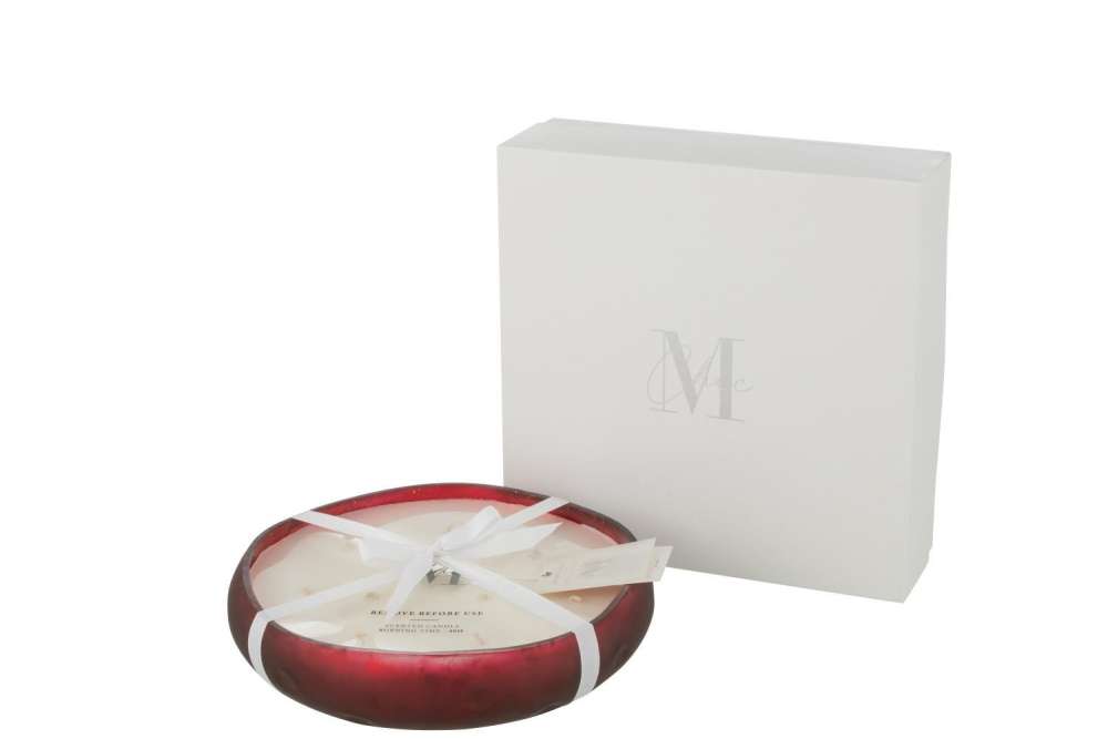 SCENTED CANDLE M-CHIC GLASS RED LARGE-40H