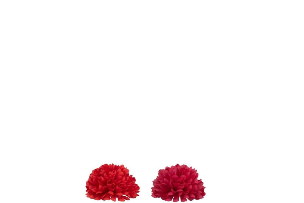 FLOWER HALF BALL DIA13CM ARTIFICIAL PINK/RED ASSORTMENT OF 2
