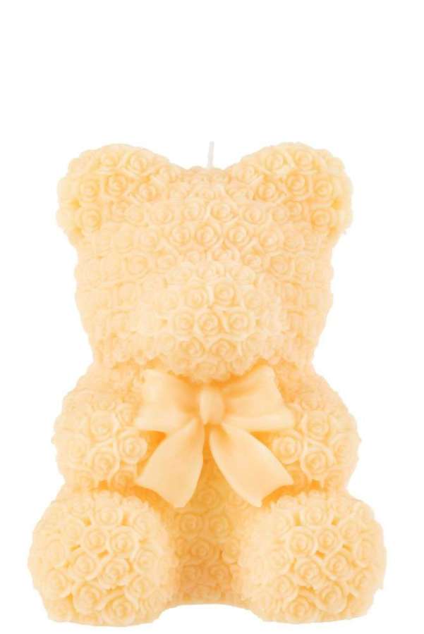 CANDLE TEDDY BEAR LIGHT YELLOW LARGE-25H