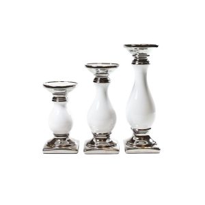 Kubbestake Hvit/Sølv Liten 17Cm