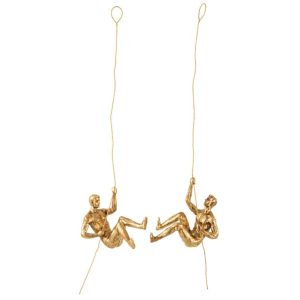 WALL DECORATION FIGURE POLY/METAL GOLD ASSORTMENT OF 2
