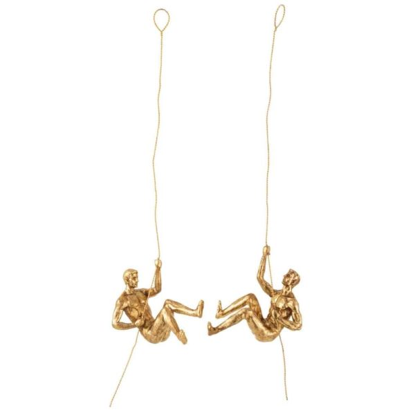 WALL DECORATION FIGURE POLY/METAL GOLD ASSORTMENT OF 2