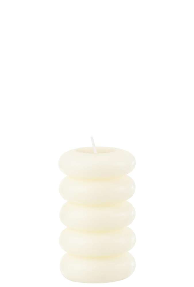 CANDLE MACARON WHITE LARGE-10H